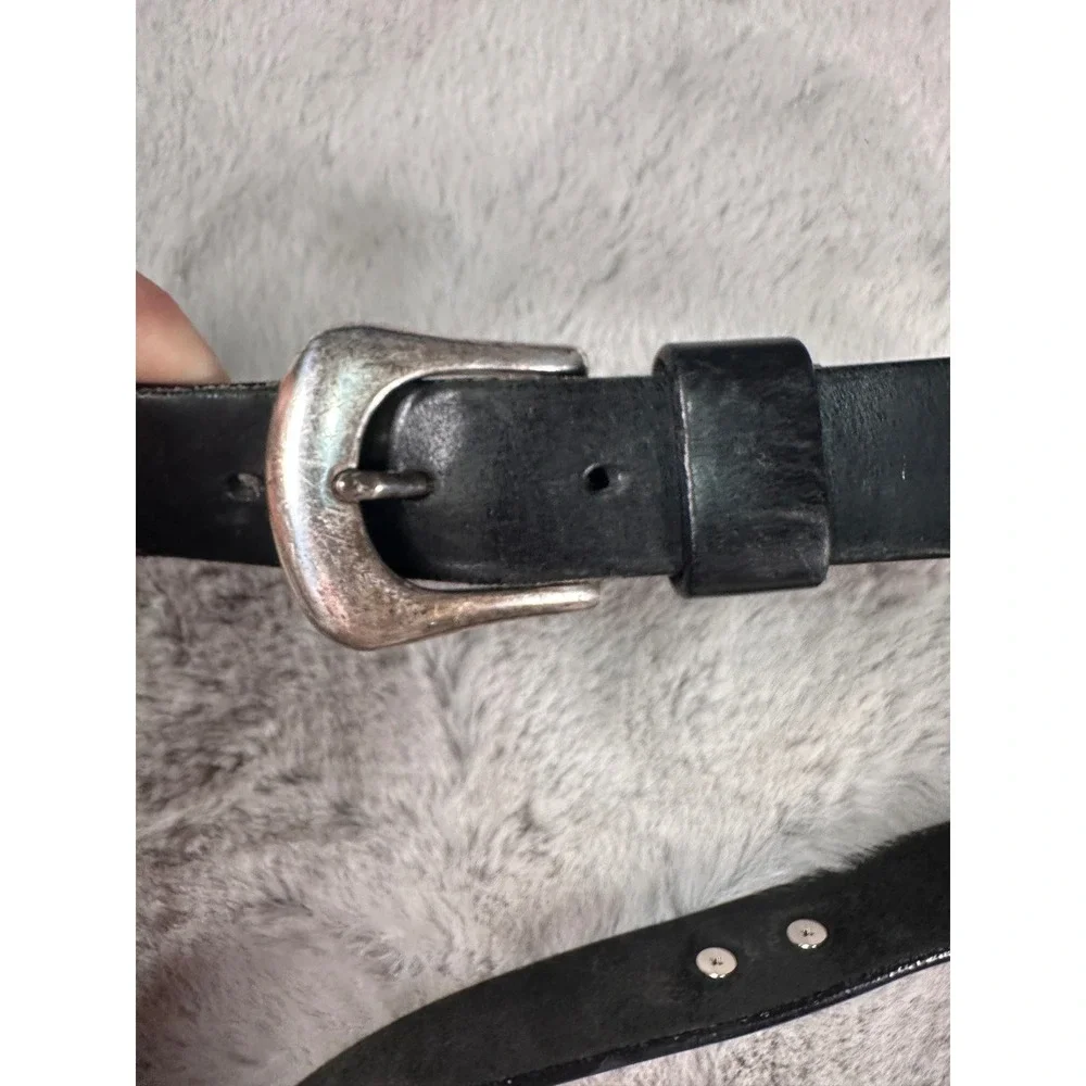CP Shipley Belt Mens 34 Oil Tanned Harness Leather Concho Western Silver Plaques